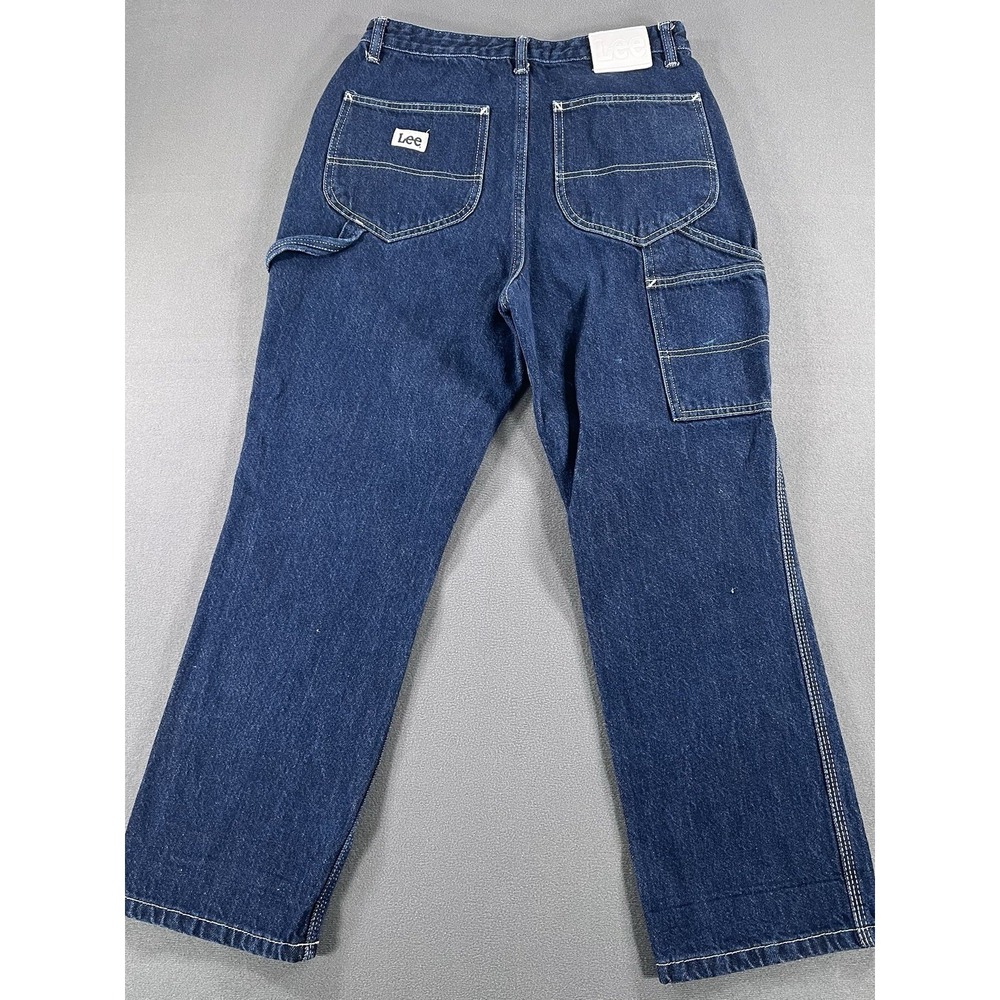 Lee Vintage Modern Dungaree Carpenter Jeans Dark Wash Contrast Stitch 30x26.5